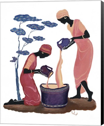 Framed Two Women Pouring Print
