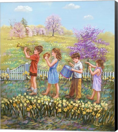 Framed Daffodils - Garden Gates Print