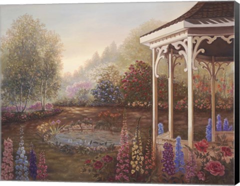 Framed Gazebo With Foxgloves Print