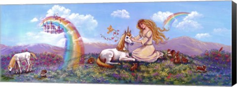 Framed Princess And Unicorn Border Print