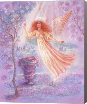 Framed Angel Of Sacred Glade Print