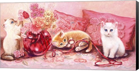 Framed Three Kittens Print