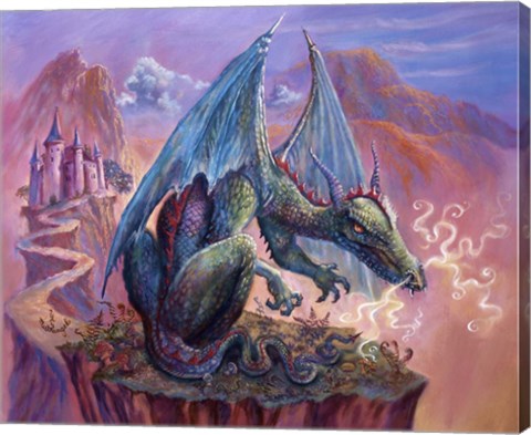 Framed Green Dragon - Enhanced Print