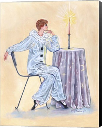 Framed Pierrot At A Table Print