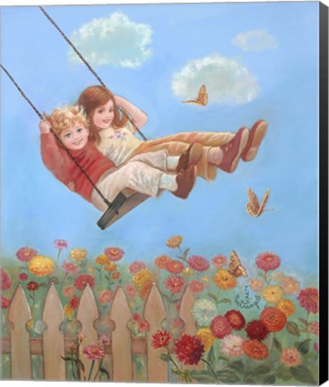 Framed Zinnias Print