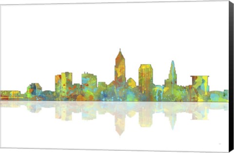 Framed Cleveland Ohio Skyline 1 Print