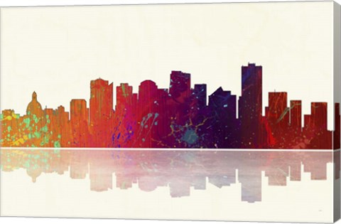 Framed Edmonton Canada Skyline 1 Print