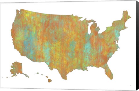 Framed U.S.A. Map 1 Print