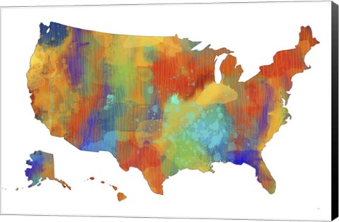 Framed U.S.A. Map 2 Print