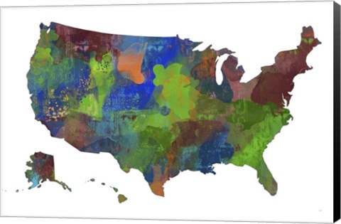 Framed U.S.A. Map 5 Print