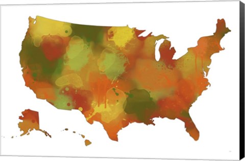Framed U.S.A. Map 10 Print