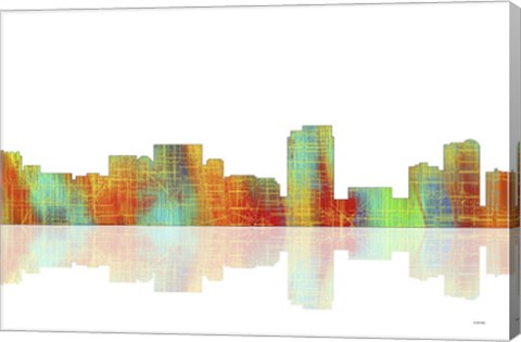 Framed Honolulu Hawaii Skyline 1 Print