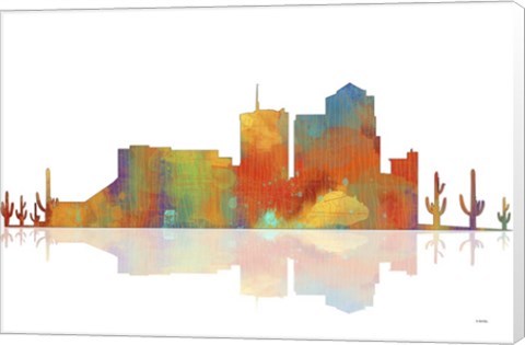 Framed Tucson Arizona Skyline 1 Print