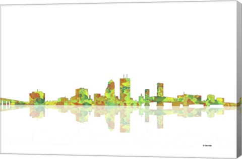 Framed Jacksonville Florida Skyline 1 Print