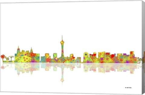 Framed Las Vegas Nevada Skyline 1 Print