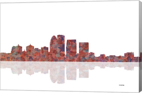 Framed Louisville Kentucky Skyline 1 Print