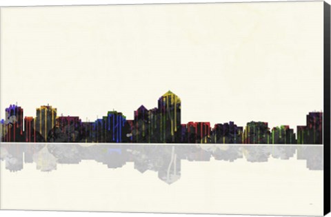 Framed Albuquerque New Mexico Skyline BW 1 Print