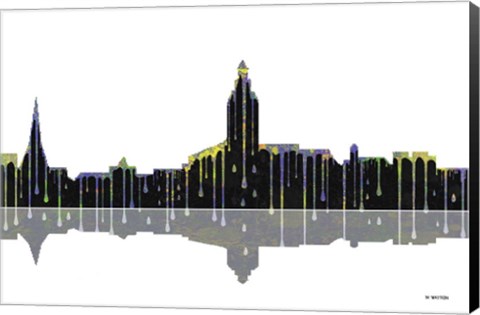 Framed Annapolis Maryland Skyline BW 1 Print