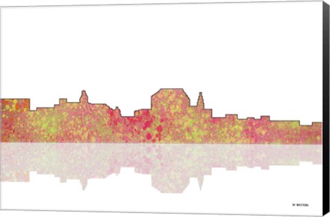 Framed Augusta Maine Skyline 1 Print