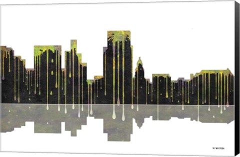 Framed Boise Idaho Skyline BW 1 Print