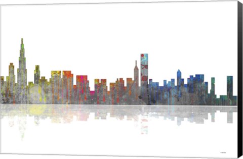 Framed Chicago Illinois Skyline BW 1 Print