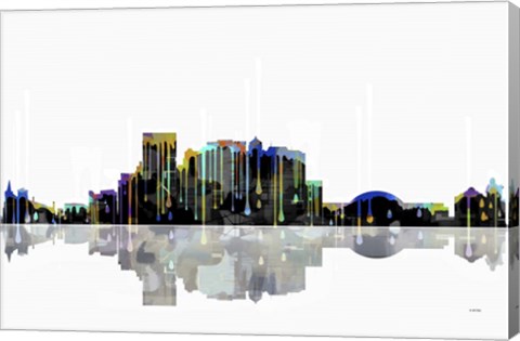 Framed El Paso Texas Skyline BW 1 Print