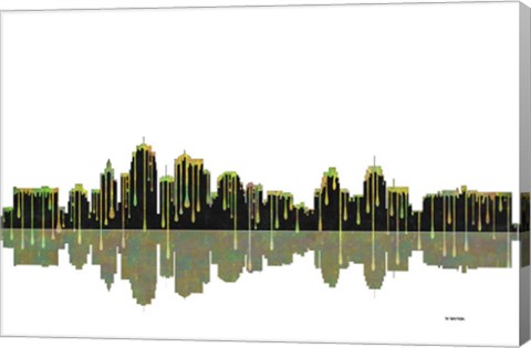 Framed Kansas City Missouri Skyline BW 1 Print