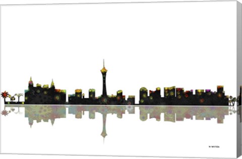 Framed Las Vegas Nevada Skyline BW 1 Print