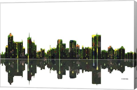 Framed Memphis Tennessee Skyline BW 1 Print