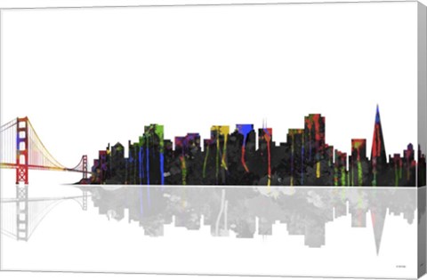 Framed San Francisco California Skyline BW 1 Print