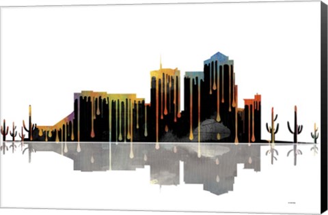 Framed Tucson Arizona Skyline BW 1 Print