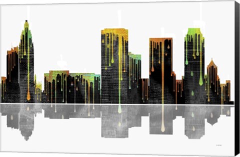 Framed Tulsa Oklahoma Skyline BW 1 Print