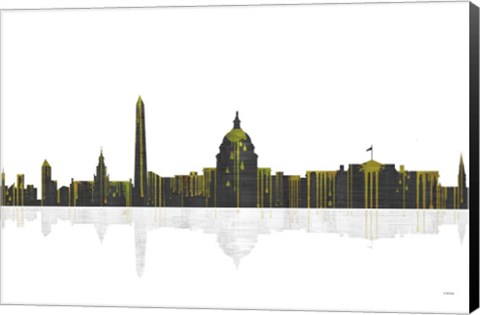 Framed Washington DC Skyline BW 1 Print