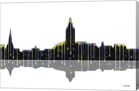 Framed Annapolis Maryland Skyline BW 1 Print