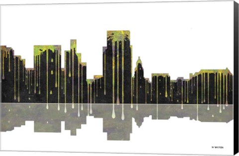 Framed Boise Idaho Skyline BW 1 Print