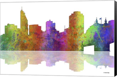 Framed Cincinnati Ohio Skyline 1 Print