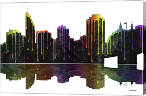 Framed Cincinnati Ohio Skyline BW 1 Print