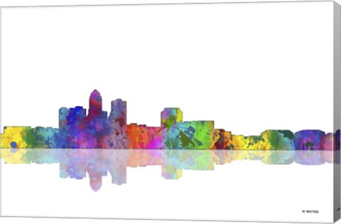 Framed Des Moines Iowa Skyline 1 Print