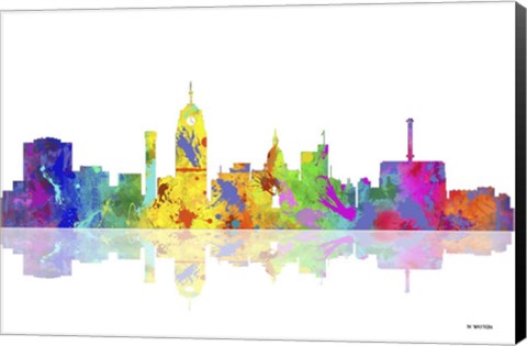 Framed Lansing Michigan Skyline 1 Print