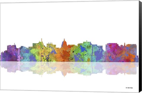 Framed Madison Wisconsin Skyline 1 Print