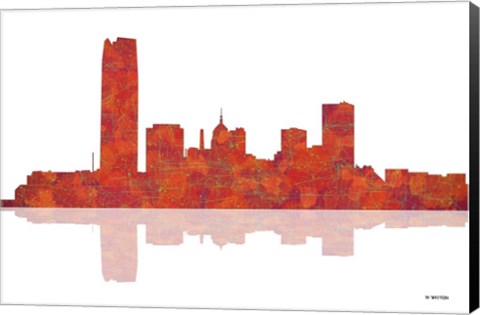 Framed Oklahoma City Oklahoma Skyline 1 Print