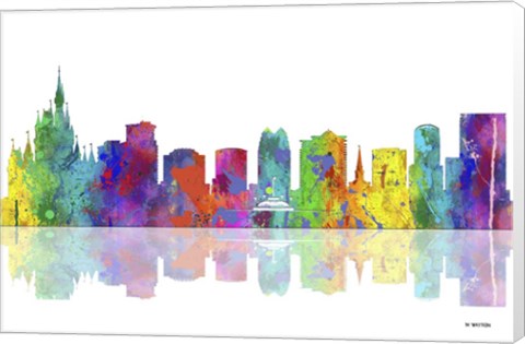 Framed Orlando Florida Skyline 1 Print