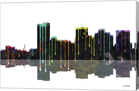 Framed Phoenix Arizona Skyline BW 1 Print