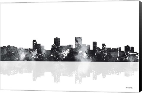 Framed Anchorage Alaska Skyline BG 1 Print