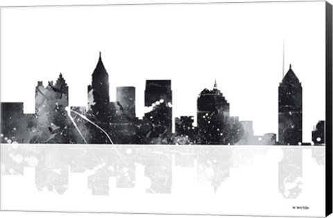 Framed Atlanta Georgia Skyline BG 1 Print