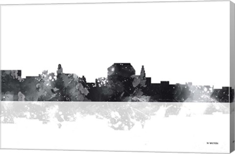 Framed Augusta Maine Skyline BG 1 Print