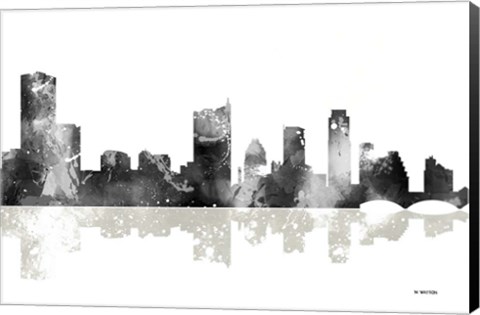 Framed Austin Texas Skyline BG 1 Print