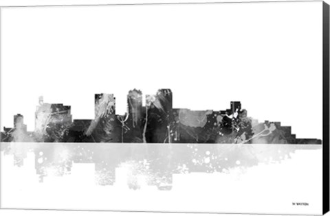 Framed Birmingham Alabama Skyline BG 1 Print