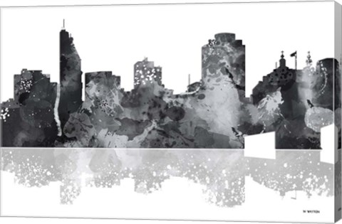 Framed Cincinnati Ohio Skyline BG 1 Print