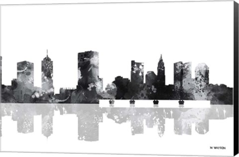 Framed Columbus Ohio Skyline BG 1 Print